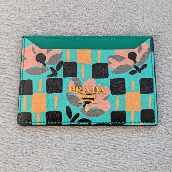 Prada Madras Floral Card Holder - Picture 1 of 14